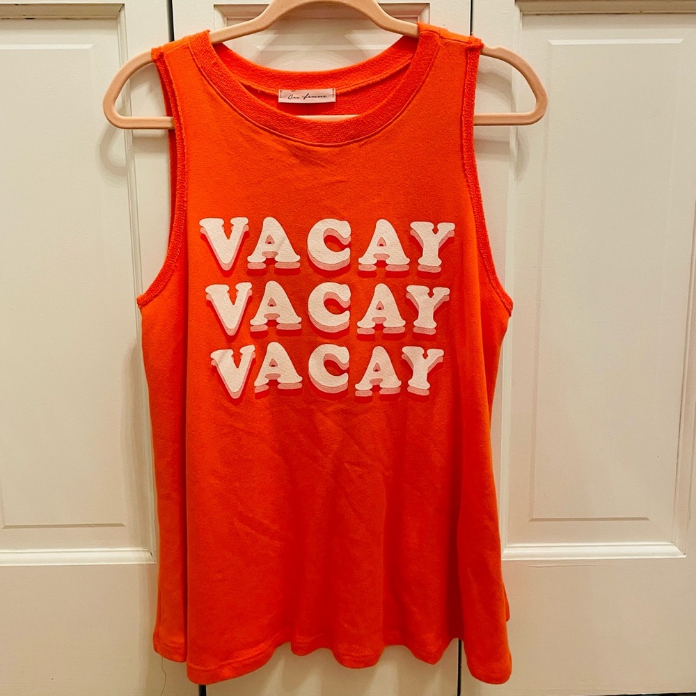 Sweatshirt Style Vacay Tank Top